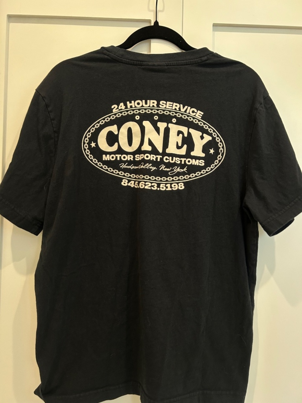 Coney Island Picnic “Motor Sports Customs” graphic tee in black